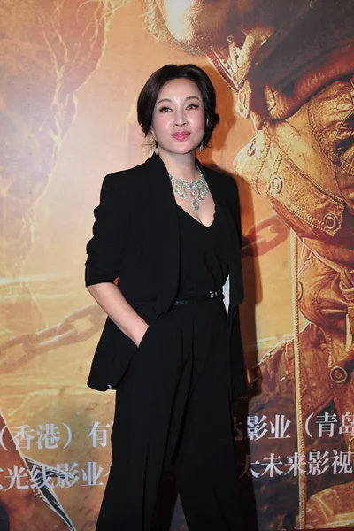 Китайська Актриса Xiaoqing Пози Червоному Килимі Прем Єрі Нового Фільму — стокове фото