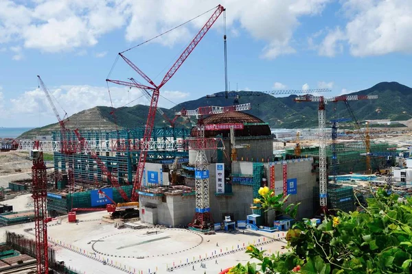 Utsikt Över Byggplatsen För Taishan Kärnkraftverk Taishan City Sydkinas Guangdongprovinsen — Stockfoto