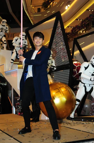 Cantante Actor Surcoreano Seo Guk Asiste Una Ceremonia Iluminación Navideña — Foto de Stock