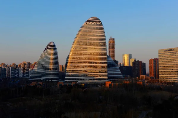 Weergave Van Wangjing Soho Ontwikkeld Door Soho China Peking China — Stockfoto