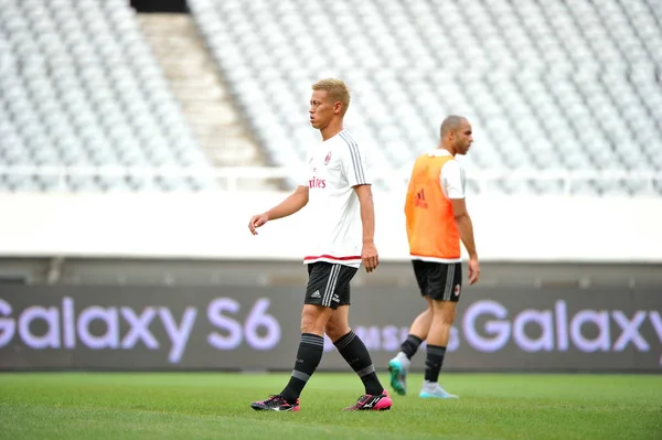 Keisuke Honda Front Alex Rodrigo Dias Costa Milan Participam Uma — Fotografia de Stock