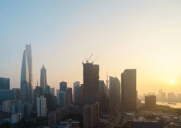 Vue Sur Quartier Financier Lujiazui Avec Tour Télévision Orientale Pearl — Photo