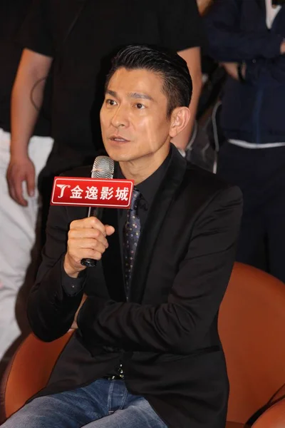 Hong Kong Acteur Andy Lau Spreekt Tijdens Een Persconferentie Voor — Stockfoto