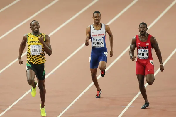 Usain Bolt Jamaica Left Competes Men 200M Final Beijing 2015 — Stock Photo, Image