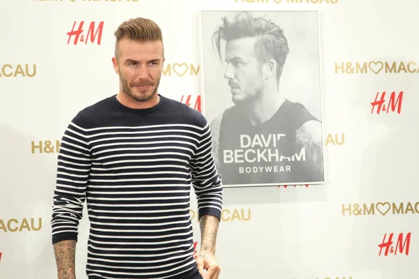 Der Ehemalige Englische Fußballstar David Beckham Posiert Während Der Eröffnung — Stockfoto