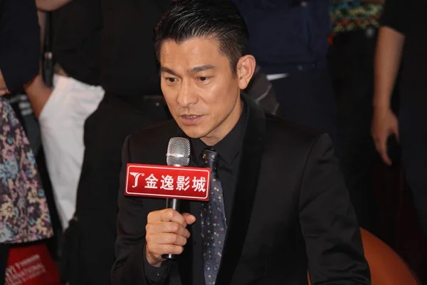 Attore Hong Kong Andy Lau Interviene Una Conferenza Stampa Suo — Foto Stock