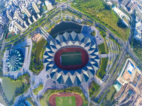 Légi Felvétel Shenzhen Universiade Sportközpont Shenzhen City Dél Kínai Guangdong — Stock Fotó