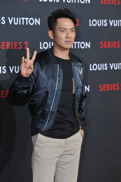 Attore Hong Kong Wallace Chung Posa Sul Tappeto Rosso Mentre — Foto Stock