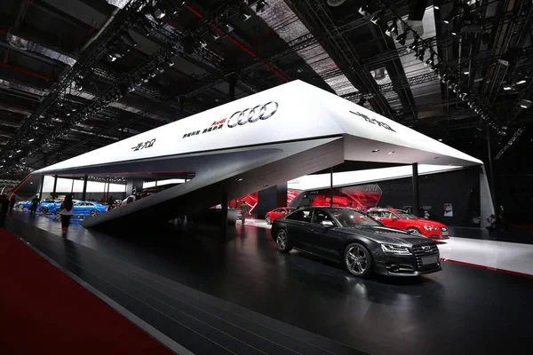 Audi Araba Shanghai Uluslararası Otomobil Sanayi Fuarı Olarak Bilinen Auto — Stok fotoğraf