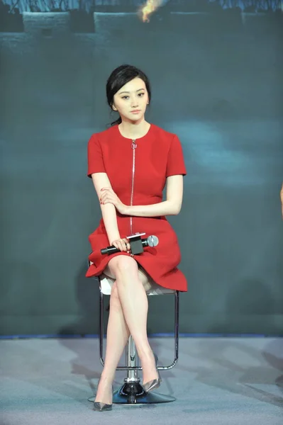 Chinese Actrice Jing Tian Woont Een Persconferentie Voor Haar Nieuwe — Stockfoto