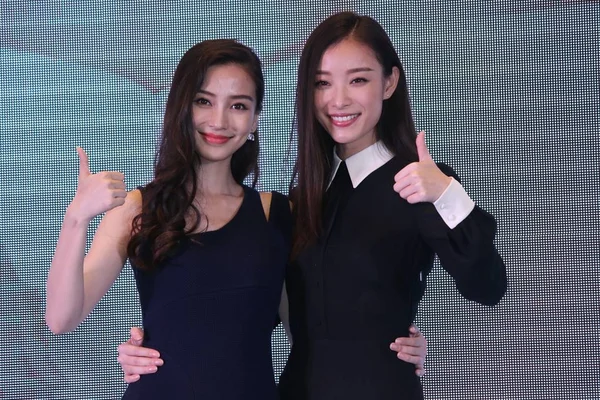 Hong Kong Modelka Herečka Angelababy Levý Čínská Herečka Představují Tiskové — Stock fotografie