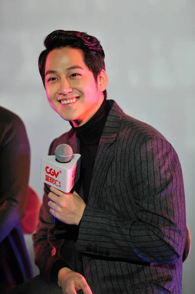Actor Surcoreano Kim Beom Sonríe Durante Evento Reunión Fans Ciudad — Foto de Stock