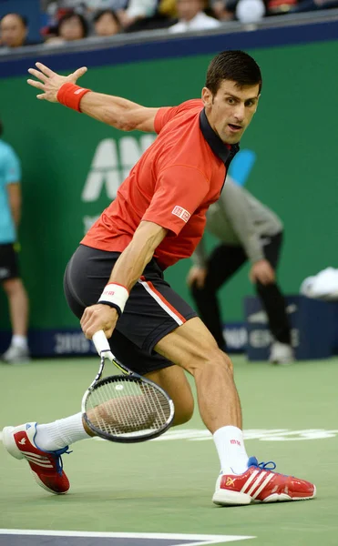 Novak Djokovic Van Servië Weer Een Schot Wilfried Tsonga Van — Stockfoto