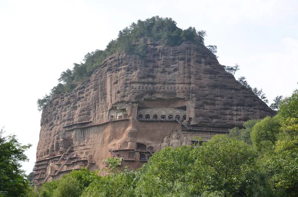 Veduta Delle Grotte Maijishan Nella Città Tianshui Provincia Del Gansu — Foto Stock