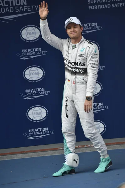 Γερμανός Πιλότος Της Nico Rosberg Mercedes Amg Κύματα Μετά Της — Φωτογραφία Αρχείου