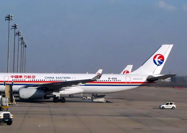 Egy Sík Kína Eastern Airlines Képen Pekingi Capital International Airport — Stock Fotó