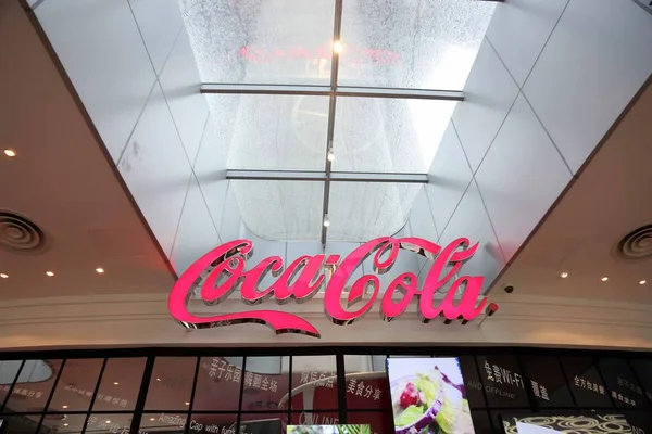 Vue Logo Coca Cola Dans Restaurant Thème Coca Cola Shanghai — Photo