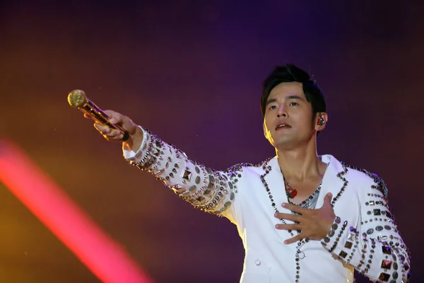 Taiwanees Zangeres Jay Chou Afgebeeld Het Tianjin Concert Tijdens Zijn — Stockfoto