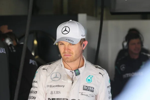 Piloto Alemán Fórmula Nico Rosberg Mercedes Amg Fotografiado Hoyo Durante — Foto de Stock