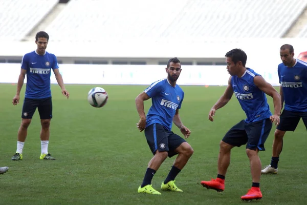 Martin Montoya Torralbo Frente Esquerda Yuto Nagatomo Frente Direita Outros — Fotografia de Stock