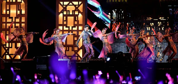 Taiwanees Zangeres Jay Chou Presteert Het Chengdu Concert Tijdens Zijn — Stockfoto