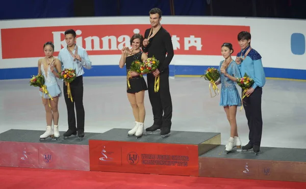 Från Vänster Runner Sui Wenjing Och Han Cong Kina Vinnare — Stockfoto