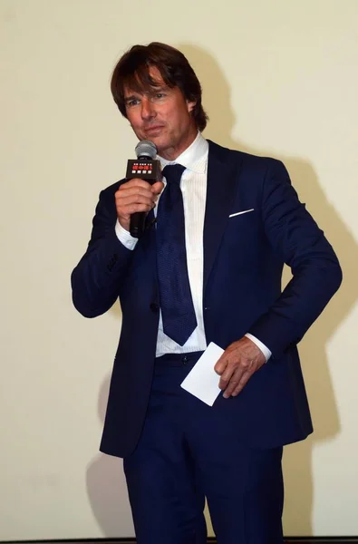 Amerikaans Acteur Tom Cruise Vormt Tijdens Een Ventilator Vergadering Evenement — Stockfoto