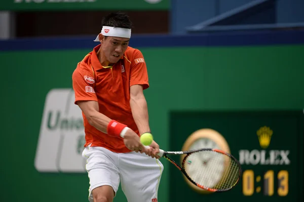 Nishikori Kei Japan Returns Shot Nick Kyrgios Australia Second Match — Stock Photo, Image