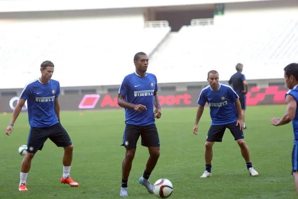 Miembros Del Equipo Del Inter Milán Participan Una Sesión Entrenamiento —  Fotos de Stock