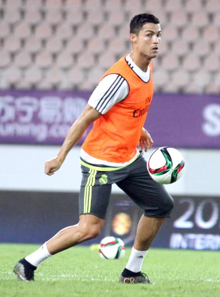 Cristiano Ronaldo Real Madrid Participa Uma Sessão Treinamento Cidade Guangzhou — Fotografia de Stock