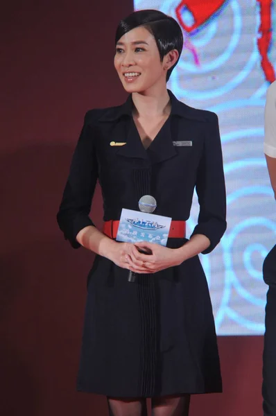 Actriz Hong Kong Charmaine Sheh Sonríe Durante Una Conferencia Prensa —  Fotos de Stock