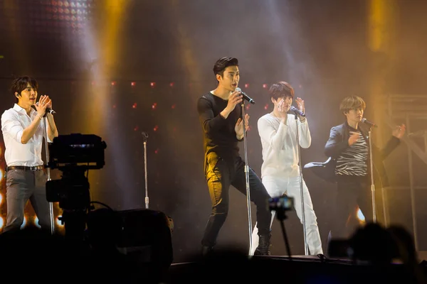 Membros Grupo Pop Sul Coreano Super Junior Apresentam Durante Seu — Fotografia de Stock