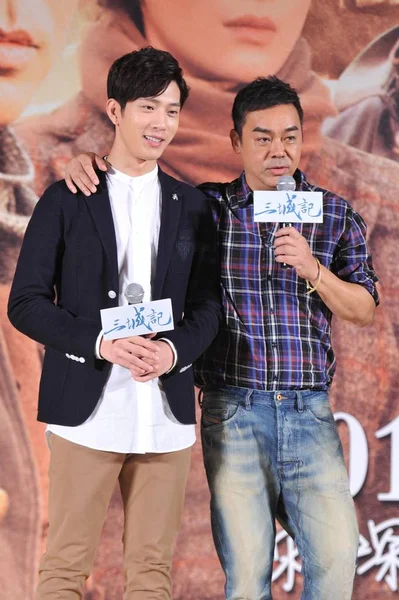 Acteur Chinois Jing Boran Gauche Acteur Hongkongais Sean Lau Assistent — Photo