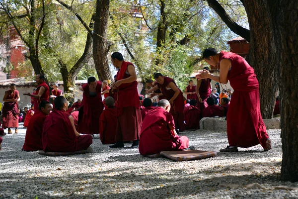 Datei Chinesische Tibetische Lamas Debattieren Sera Kloster Lhasa Der Autonomen — Stockfoto