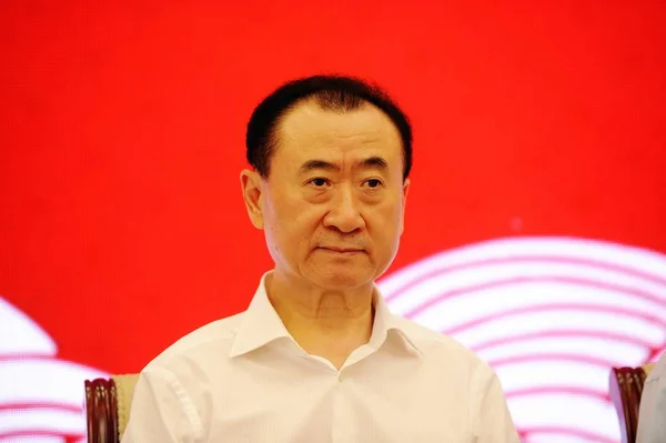 Wang Jianlin Předseda Wanda Group Účastní Čínského Značkového Fóra Pekingu — Stock fotografie