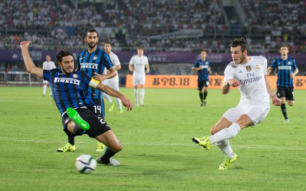 Jese Del Real Madrid Destra Spara Contro Inter Milan Una — Foto Stock