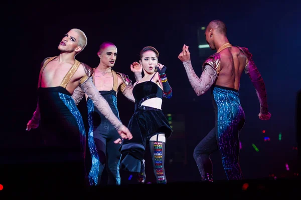 Taiwanesiska Sångerskan Jolin Tsai Centrera Utför Nanjing Konsert Turnén Play — Stockfoto