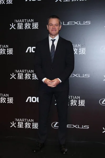 Skådespelaren Matt Damon Poserar Röda Mattan För Premiären Hans Film — Stockfoto