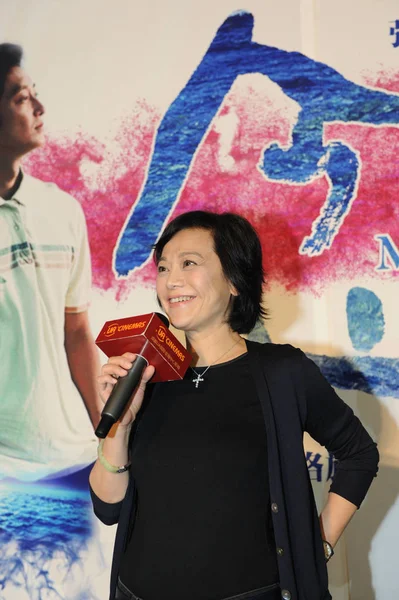Taiwanesiska Regissören Sylvia Chang Ler Presskonferens För Hennes Film Mummel — Stockfoto