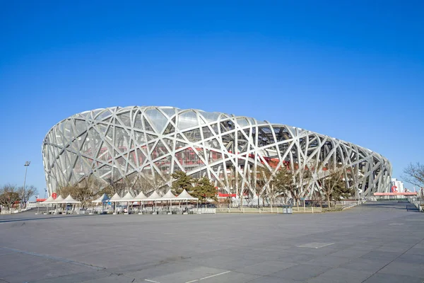 Uitzicht Het Nationale Stadion Ook Bekend Als Het Vogelnest Olympic — Stockfoto