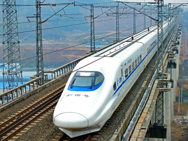 Tren Bala Crh China Railway High Speed Viaja Tren Alta —  Fotos de Stock