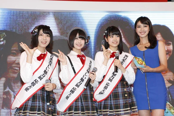 Balról Maria Shimizu Shiori Sato Nanase Yoshikawa Csapat Japán Idol — Stock Fotó