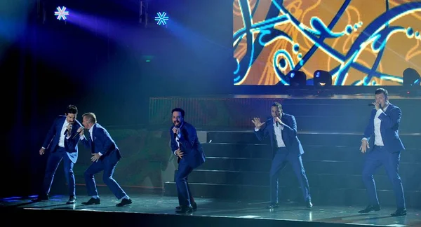 Amerikaanse Pop Groep Backstreet Boys Voert Tijdens Haar Concert Wuhan — Stockfoto