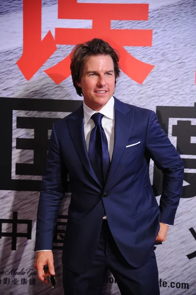 Amerykański Aktor Tom Cruise Pozuje Czerwonym Dywanie Spotkanie Fan Jego — Zdjęcie stockowe