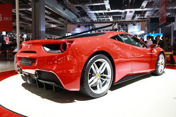 Ferrari 488 Gtb Шанхайской Международной Выставке Автомобильной Промышленности Известной Auto — стоковое фото