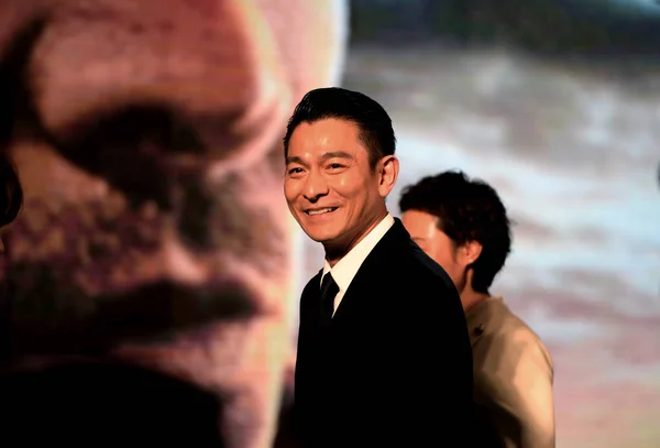 Actor Hong Kong Andy Lau Posa Durante Una Conferencia Prensa — Foto de Stock