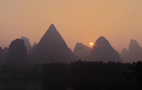 Krajina Horských Oblastí Hrabství Yangshuo Guilin City Jižní Čínský Autonomní — Stock fotografie