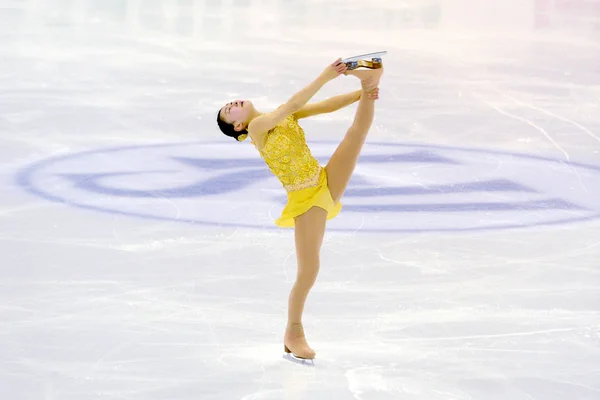 일본의 무라카미 가나코 상하이 Isu 스케이팅 선수권 2015의 프로그램 2015 — 스톡 사진