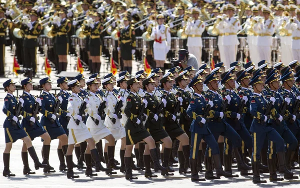 Guardia Honor Marcha Los Tres Servicios Del Ejército Popular Liberación — Foto de Stock