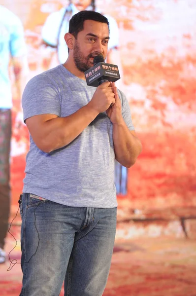 Acteur Indien Aamir Khan Exprime Lors Une Conférence Presse Pour — Photo